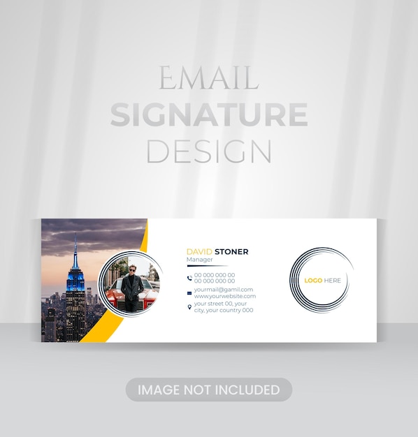 Elegante diseño de firma de correo electrónico corporativo y comercial basado en vectores