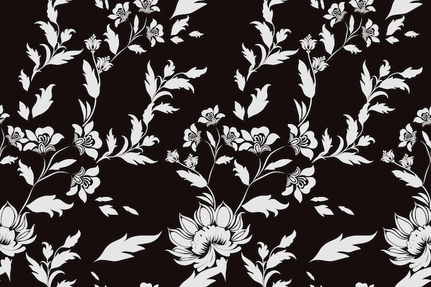 Elegante diseño floral en blanco y negro
