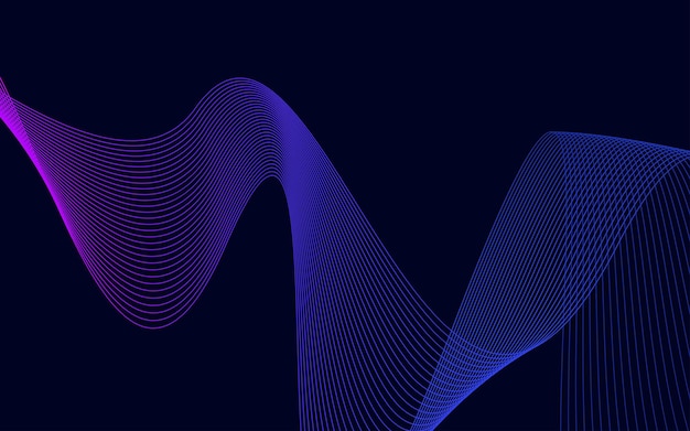 Elegante diseño de fondo abstracto de líneas onduladas azules