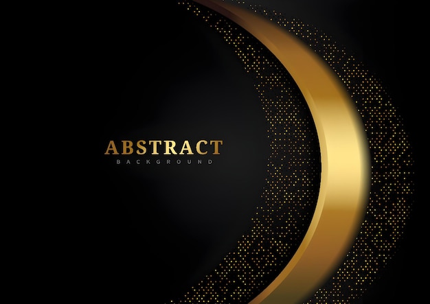 Elegante diseño de fondo abstracto en negro y dorado