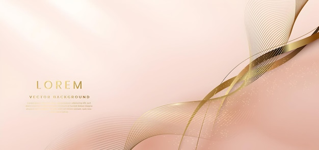 Elegante diseño de fondo de onda dorada
