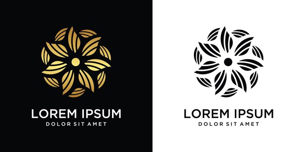 Elegante diseño de íconos de flores de hojas de árboles abstractos diseño de logotipos de flores de belleza