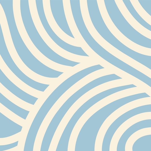 Elegante diseño de líneas curvas abstractas en azul y crema