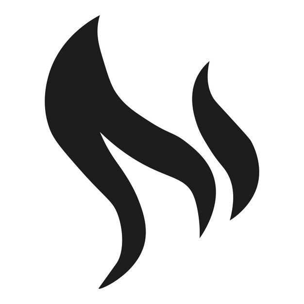 Elegante diseño de llama vectorial en negro