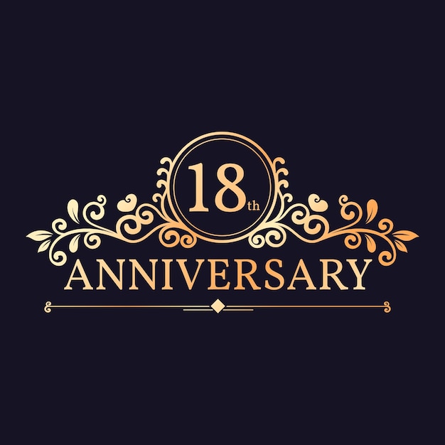 Elegante diseño de logo del 18 aniversario