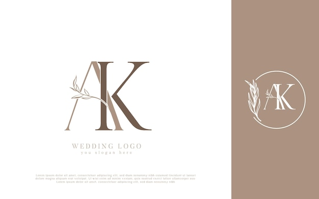 El elegante diseño del logotipo de la boda AK