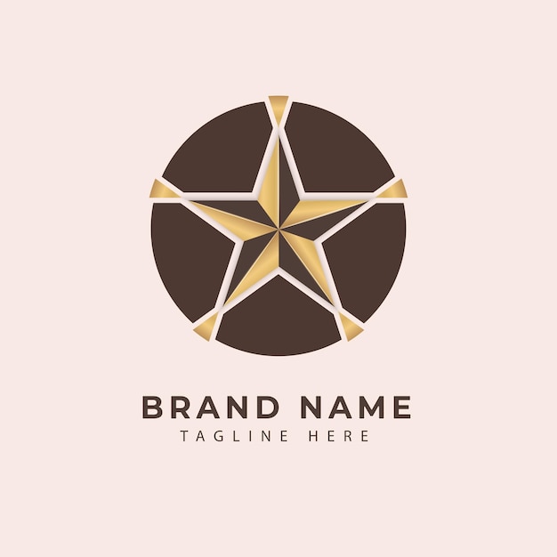 Elegante diseño de logotipo de estrella dorada.