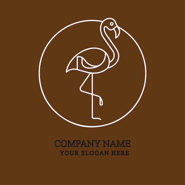 Un elegante diseño de logotipo de flamenco