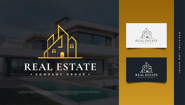 Elegante diseño de logotipo Gold Real Estate