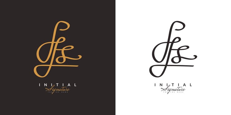 Vector elegante diseño de logotipo inicial h y s con estilo de escritura a mano. logotipo o símbolo de la firma hs para bodas, moda, joyería, boutique, botánica, floral y identidad comercial