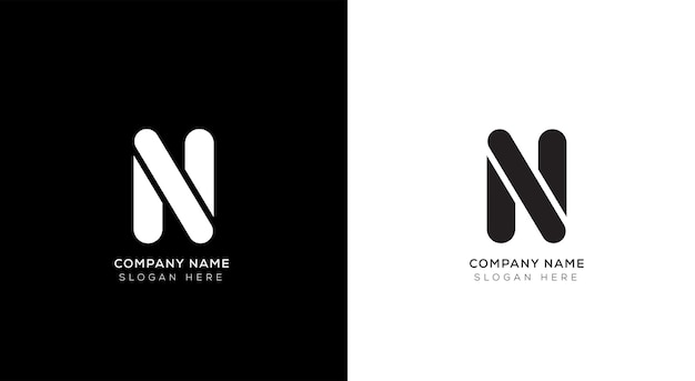 Elegante diseño de logotipo de letra n abstracta