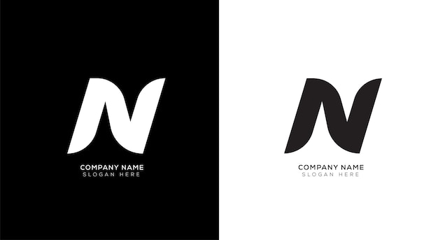 Elegante diseño de logotipo de letra n abstracta