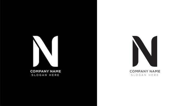 Elegante diseño de logotipo de letra n abstracta