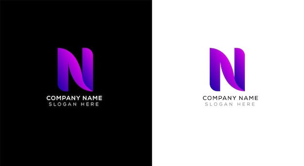 Elegante diseño de logotipo de letra n abstracta