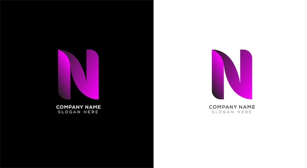 Elegante diseño de logotipo de letra n abstracta
