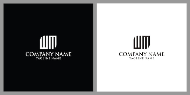 Elegante diseño de logotipo de letra WM estilizada Una gran marca para empresas