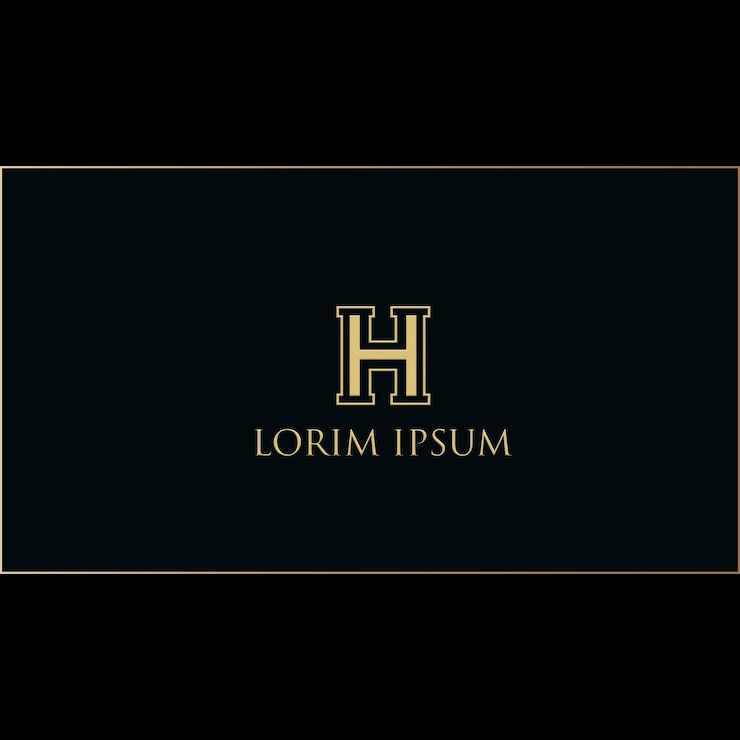 Vector elegante diseño de logotipo de lujo con letra h en fondo negro sofisticado y de alta gama