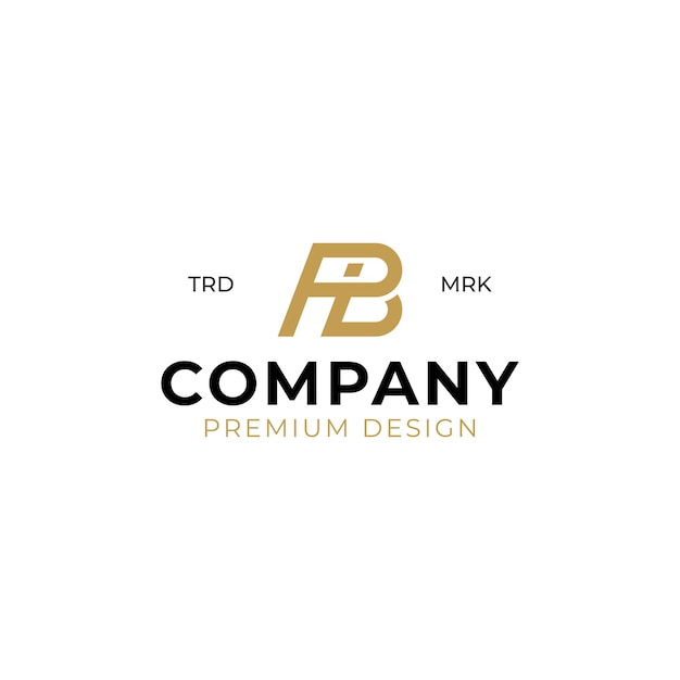 Elegante diseño de logotipo de lujo letra PB simple para identidad corporativa