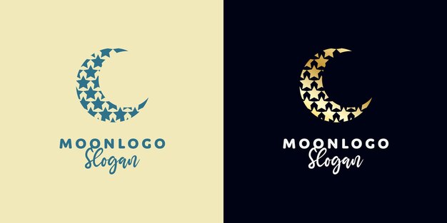 Elegante diseño de logotipo de luna creciente Ilustración de estilo abstracto para portada de fondo