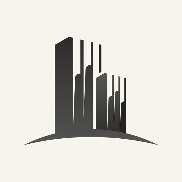 Elegante diseño de logotipo de rascacielos simple y minimalista.