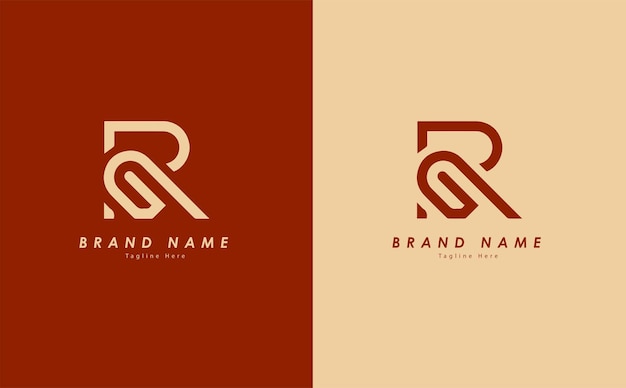Elegante diseño de logotipo vectorial RG con color rojo y amarillo claro