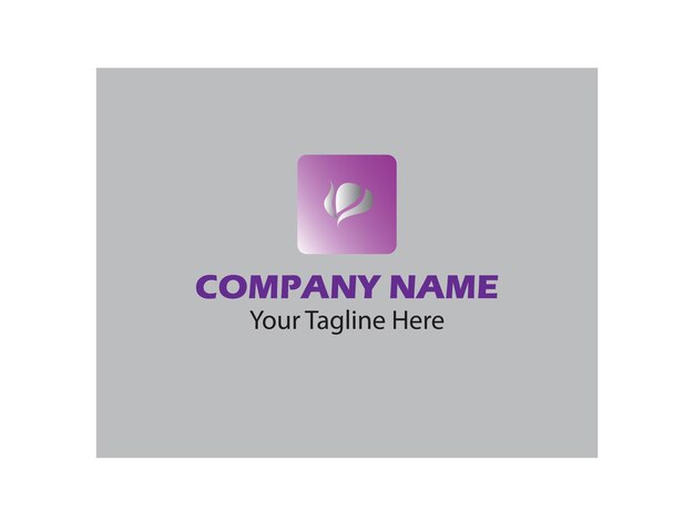 Elegante diseño de logotipo web empresarial con color blanco y morado.