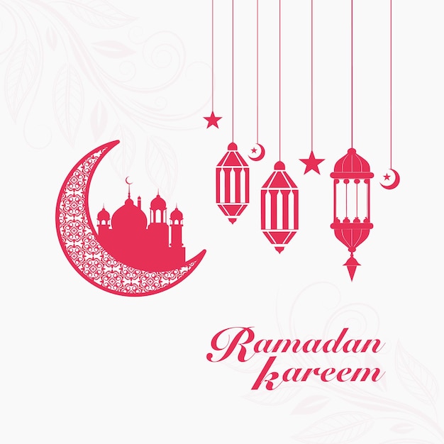 El elegante diseño de la luna creciente de Ramadan Kareem