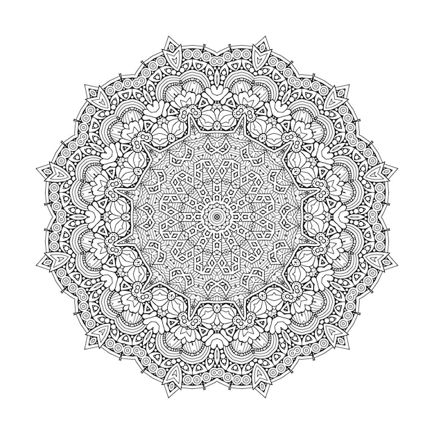 elegante diseño de mandala de arte lineal
