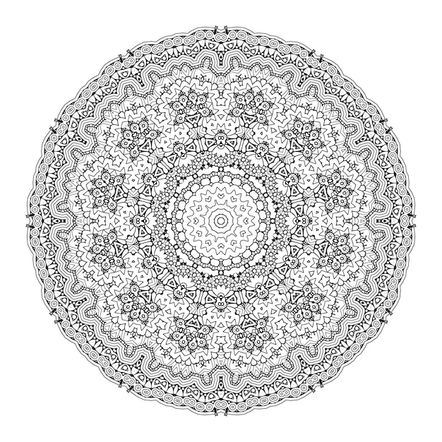 elegante diseño de mandala de arte lineal
