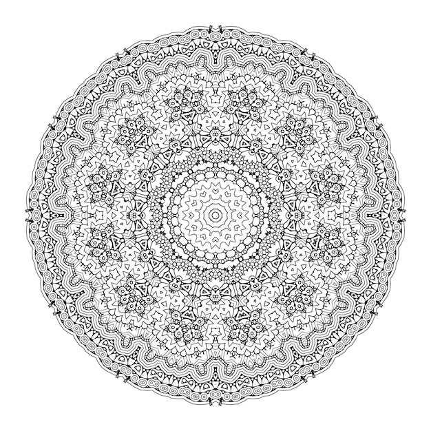 elegante diseño de mandala de arte lineal