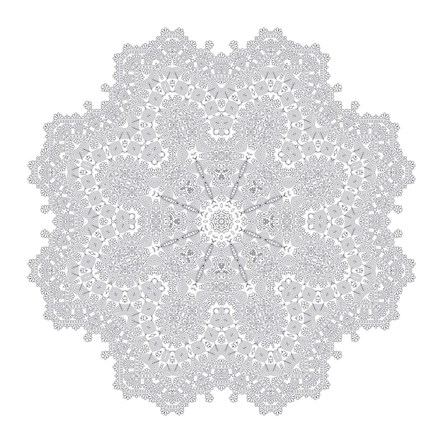 elegante diseño de mandala de arte lineal