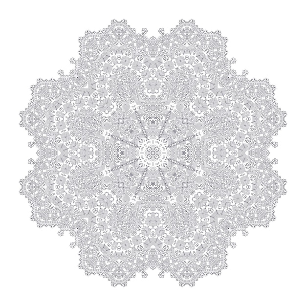 elegante diseño de mandala de arte lineal