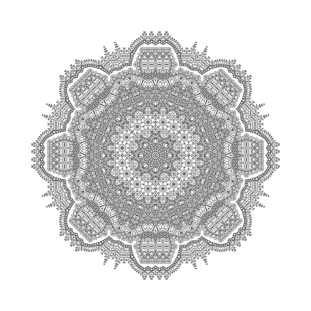 elegante diseño de mandala de arte lineal