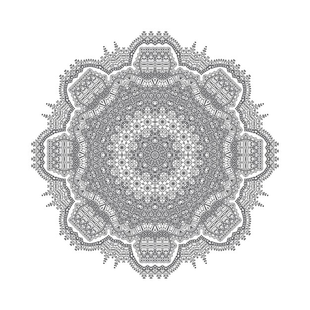 elegante diseño de mandala de arte lineal