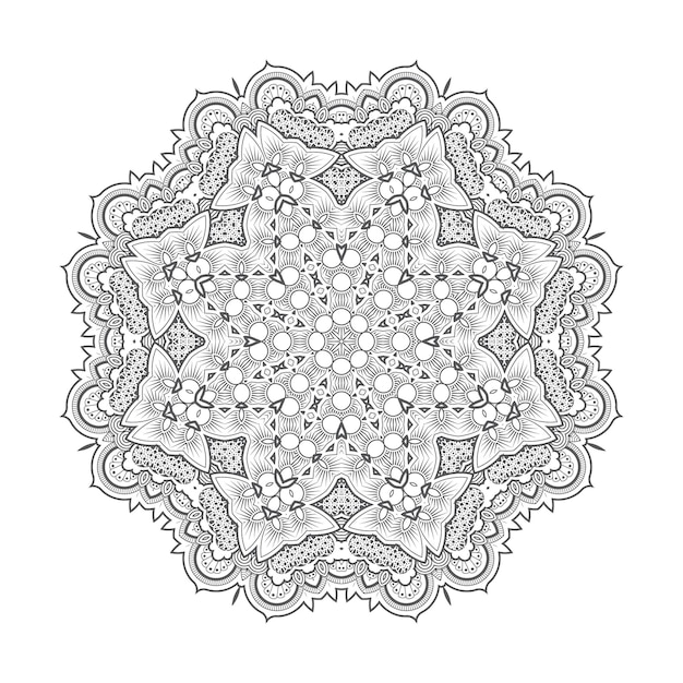elegante diseño de mandala de arte lineal