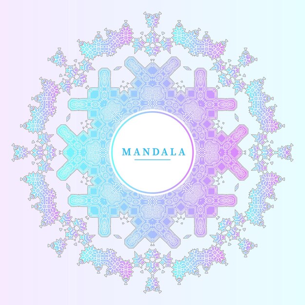 Elegante diseño de mandala degradado de arte lineal