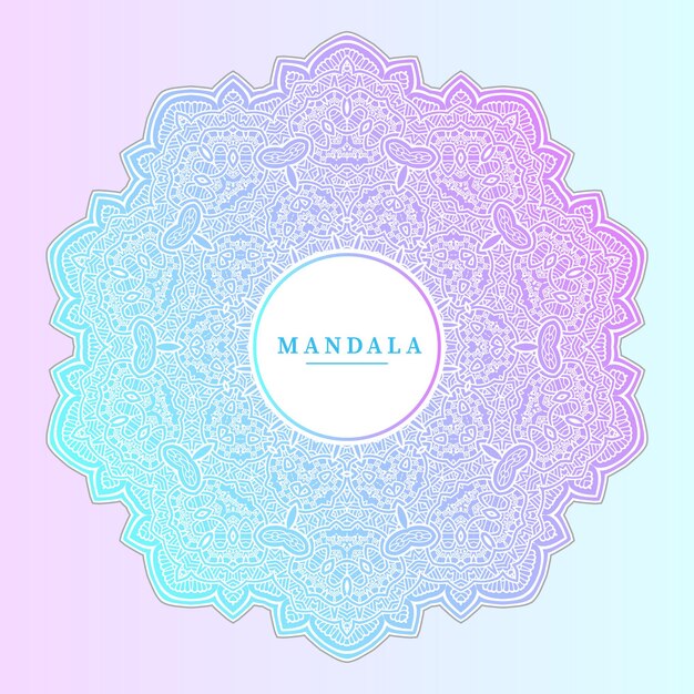 elegante diseño de mandala degradado de arte lineal