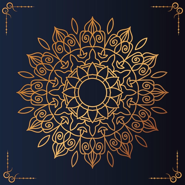 Elegante diseño de mandala dorada