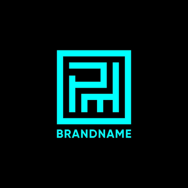 ELEGANTE DISEÑO MODERNO LOGOTIPO LETRA PM PLANTILLA DE CONSTRUCCIÓN