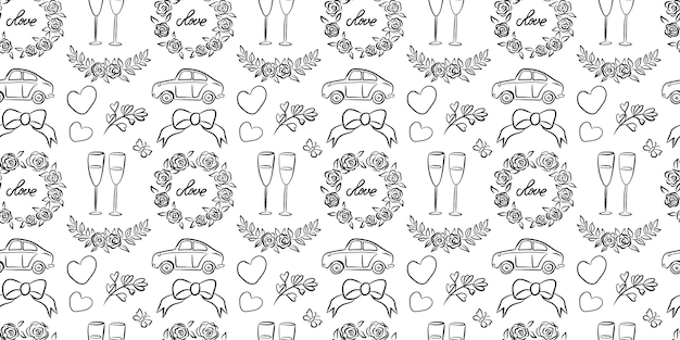 Un elegante diseño de patrón de boda que abraza y captura temas de amor hermosamente