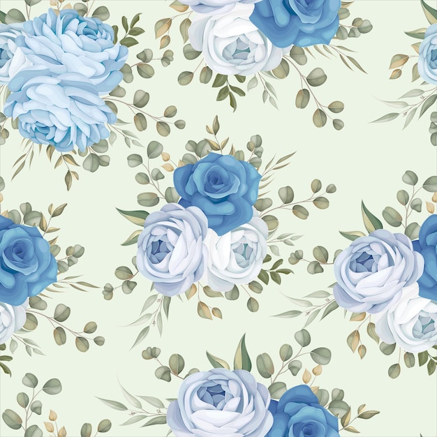 elegante diseño de patrones sin fisuras azul floral