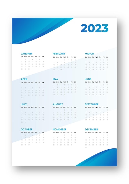 Elegante diseño de plantilla de calendario de bienvenida 2023