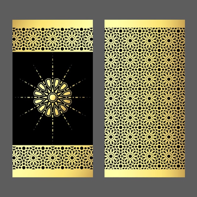 Elegante diseño de plantilla de lujo adorno dorado