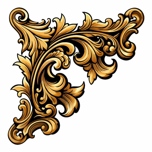 Elegante diseño de remolino adornado dorado