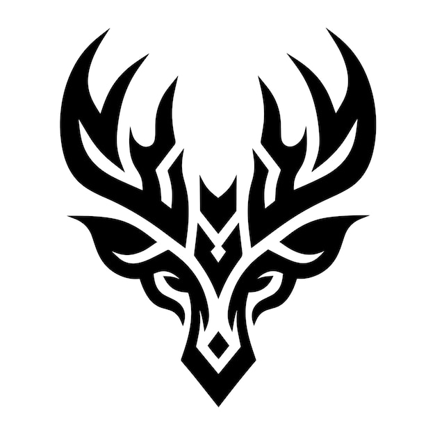 Elegante diseño de silueta de ciervo negro