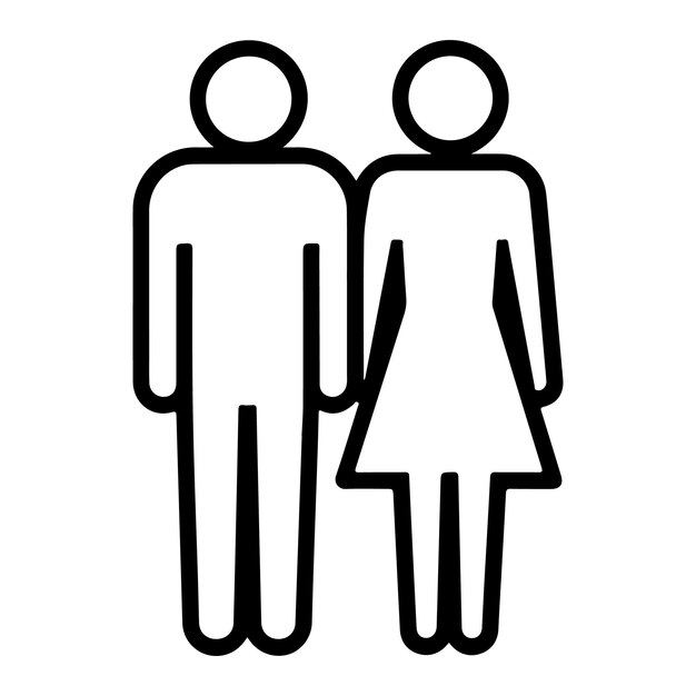 Elegante diseño de silueta de hombre en traje y mujer