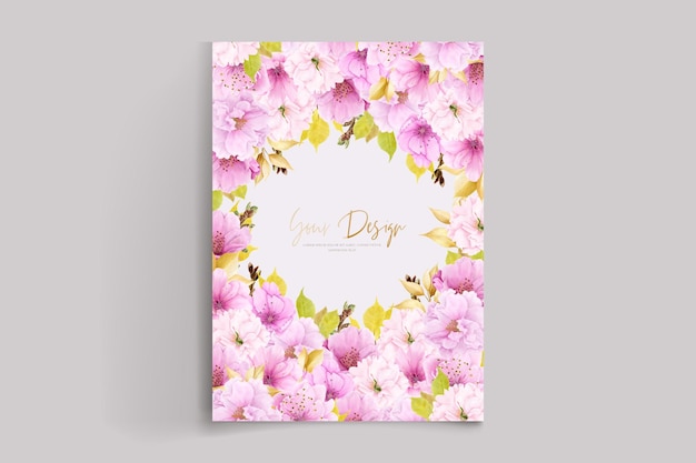 Elegante diseño de tarjeta de fondo de flor de cerezo