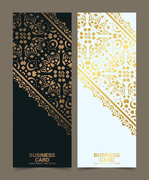 Elegante diseño de tarjeta de patrón dorado