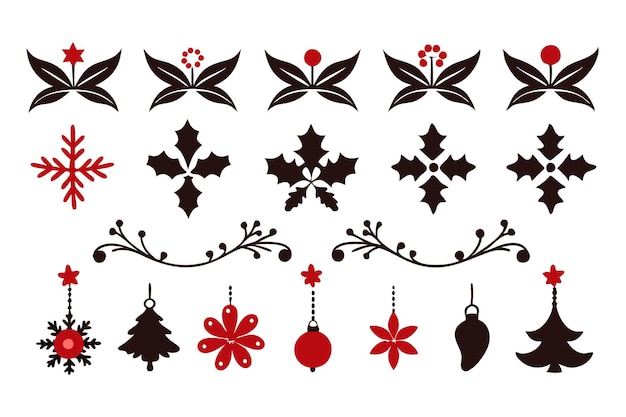 Elegante diseño vectorial de bordes florales navideños