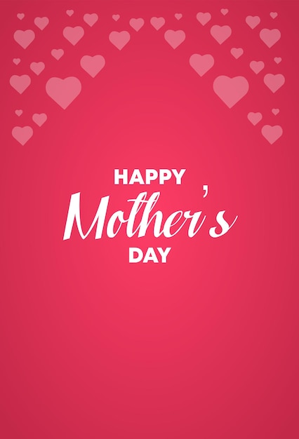 Elegante diseño vectorial de Feliz Día de la Madre con acentos de corazón